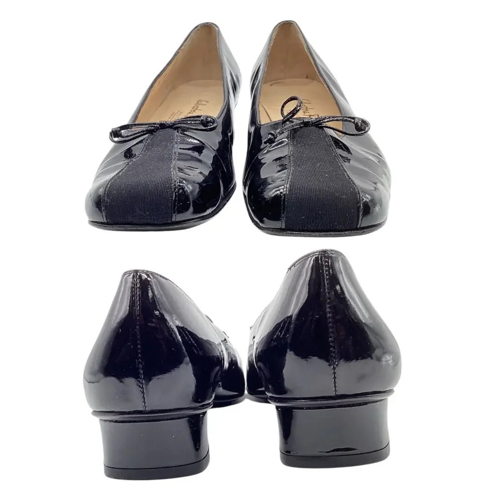 Salvatore Ferragamo Ballet Flats Women’s Size 9 NARROW Black Patent Leather